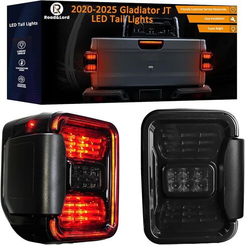 Gladiator JT Tail light, LED Tail Lights Compatible with 2020-2025 Jeep Gladiator JT, JT Brake Light Reverse Light Turn Signal Lamp Daytime Running Lamps DRL Side Marker Light Assembly in Kuwait