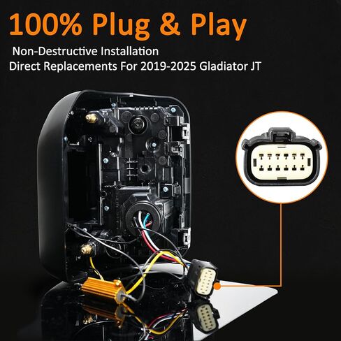 Gladiator JT Tail light, LED Tail Lights Compatible with 2020-2025 Jeep Gladiator JT, JT Brake Light Reverse Light Turn Signal Lamp Daytime Running Lamps DRL Side Marker Light Assembly in Kuwait