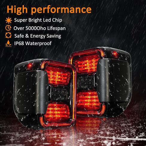 Gladiator JT Tail light, LED Tail Lights Compatible with 2020-2025 Jeep Gladiator JT, JT Brake Light Reverse Light Turn Signal Lamp Daytime Running Lamps DRL Side Marker Light Assembly in Kuwait