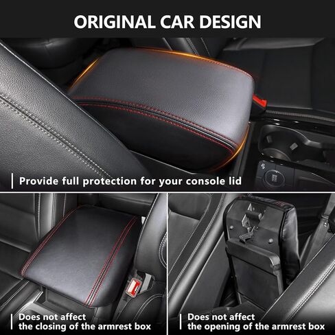 for Ford Explorer 2020-2025 Center Console Armrest Cover, Car Microfiber Leather Console Lid Protector for Explorer Interior Accessories (red) in Kuwait