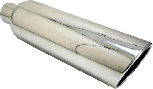Exhaust Tip 6.00" Dia X 18.00" Long 2.50" Inlet Rolled Slant Polished Stainless Wesdon Exhaust in Saudi Arabia