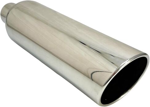 Exhaust Tip 6.00" Dia X 18.00" Long 2.50" Inlet Rolled Slant Polished Stainless Wesdon Exhaust in Saudi Arabia