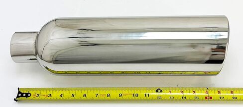 Exhaust Tip 6.00" Dia X 18.00" Long 2.50" Inlet Rolled Slant Polished Stainless Wesdon Exhaust in Saudi Arabia