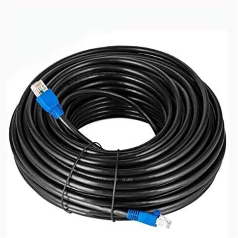 كابل إيثرنت مقاوم للماء خارجي CAT5e مع مقابس 24AWG RJ45 كابل إنترنت لشبكة الدفن المباشر 350 ميجاهرتز لأجهزة مودم أجهزة توجيه البيانات LAN باللون الأسود 250 قدمًا حزمة واحدة in Kuwait