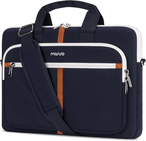 MOSISO Laptop Shoulder Bag Carrying Case, 15-15.6 inch Messenger Computer Bag Compatible with MacBook Pro 16 inch, HP, Dell, Lenovo, Notebook with 2 Front Pockets&Handle for Business Work School,Blue in Saudi Arabia
