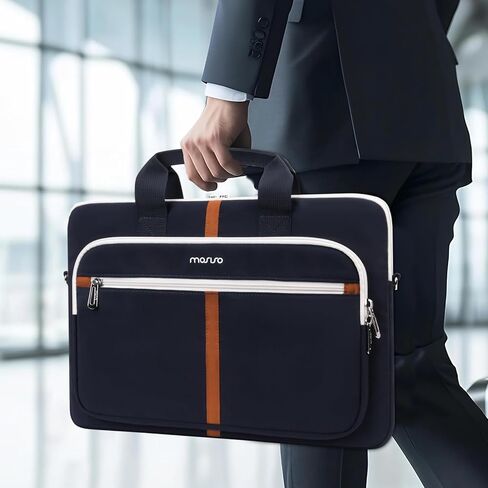 MOSISO Laptop Shoulder Bag Carrying Case, 15-15.6 inch Messenger Computer Bag Compatible with MacBook Pro 16 inch, HP, Dell, Lenovo, Notebook with 2 Front Pockets&Handle for Business Work School,Blue in Saudi Arabia