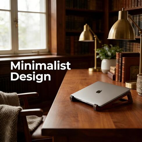 حامل كمبيوتر محمول خشبي من الخيزران، حامل كمبيوتر محمول خشبي محمول للكمبيوتر اللوحي المكتبي مع حقيبة حمل، حامل كمبيوتر محمول صغير الحجم للسفر مع وسادات سيليكون واقية، مناسب لأجهزة الكمبيوتر المحمولة والأجهزة اللوحية in Kuwait