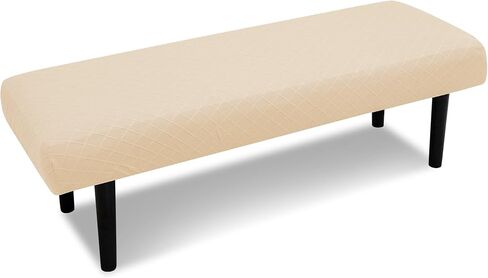 Dining Bench Cover, Stretch Jacquard Bench Slipcover, Washable Upholstered Bench Seat Protector, Rectangle Bench Covers for Dining Room, Bedroom, Living Room, Kitchen (Lily) in Kuwait