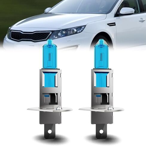 المصابيح الأمامية المتوافقة مع Kia Optima 2009-2010، H1 High Beam + H11B Low Beam Halogen Light Bulb Combo، فائقة السطوع 6000K أبيض، التوصيل والتشغيل، حزمة من 2 in Saudi Arabia