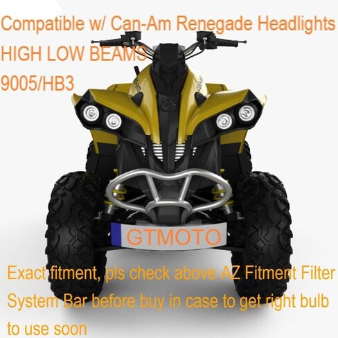لمبة LED 9005 لمصابيح Can Am Outlander 650 850 1000 عالية الشعاع، مصابيح Can-Am Spyder RT Commander Renegade Maverick 1000R للمصابيح الأمامية 415129249، مصابيح الطرق الوعرة 6000K بيضاء ATV UTV، عبوتان in Saudi Arabia