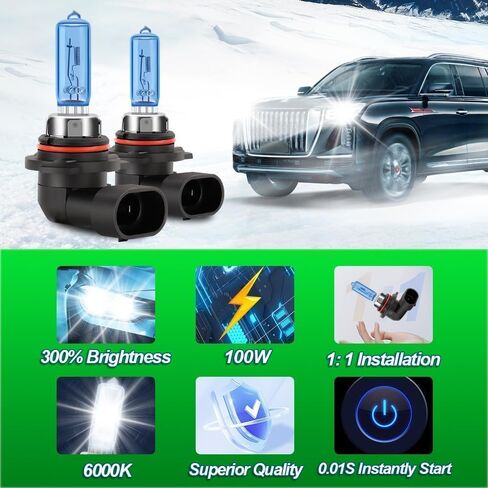 Halogen Headlights Compatible with 2005 2006 2007 2008 2009-2015 Toyota Corolla Bulbs, 9005 High Beam & 9006 Low Beam & 9145/H10/9140 Fog Light, 300% Brightness 6500K White, Plug and Play, Pack of 6 in Kuwait