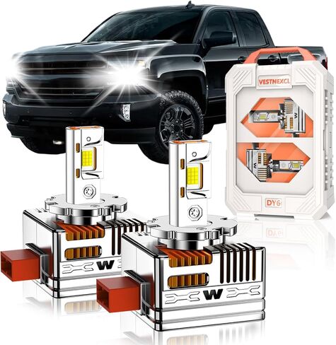 Fit for Chevrolet 2018-2021 Equinox Chevy 2016-2018 Silverado 1500 LT LTZ LS WT D5S Xenon Bulbs Only Projector HID Light Replace 6000K 30000LM White 800% Brighter Bi-xenon Light Pack of 2 in Saudi Arabia