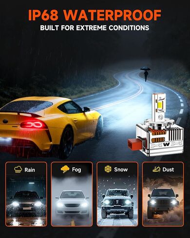 Fit for Chevrolet 2018-2021 Equinox Chevy 2016-2018 Silverado 1500 LT LTZ LS WT D5S Xenon Bulbs Only Projector HID Light Replace 6000K 30000LM White 800% Brighter Bi-xenon Light Pack of 2 in Saudi Arabia