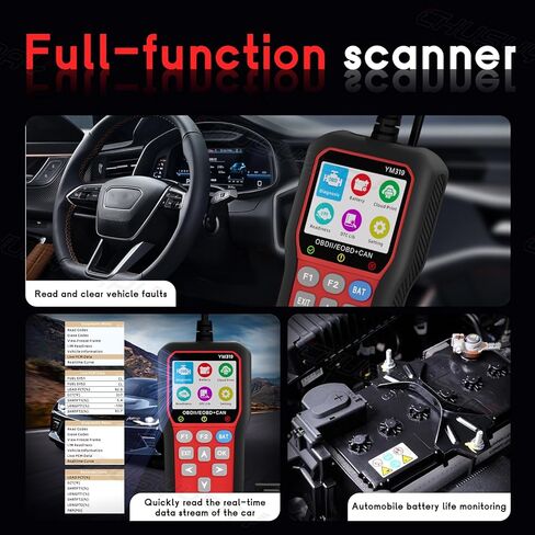 CHUSYYRAY قارئ رمز الماسح الضوئي للسيارات obd2 أداة فحص خطأ المحرك المتوافقة مع Ford F150، شاشة IPS كاملة الألوان مقاس 2.4 بوصة، ماسح ضوئي لخطأ المحرك يمكن تشخيصه in Saudi Arabia