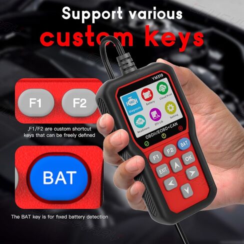 CHUSYYRAY قارئ رمز الماسح الضوئي للسيارات obd2 أداة فحص خطأ المحرك المتوافقة مع Ford F150، شاشة IPS كاملة الألوان مقاس 2.4 بوصة، ماسح ضوئي لخطأ المحرك يمكن تشخيصه in Saudi Arabia
