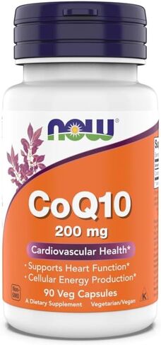 مكملات NOW - CoQ10 (الإنزيم المساعد Q10) 200 مجم، يدعم صحة القلب والأوعية الدموية*، كوشير، نباتي، 90 كبسولة نباتية in Saudi Arabia