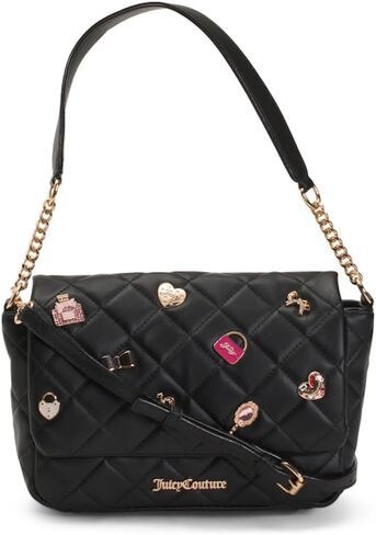 Juicy Couture Girl Only Flap Crossbody, Quilted Convertible Bag, 10x6.5 Inch in Saudi Arabia