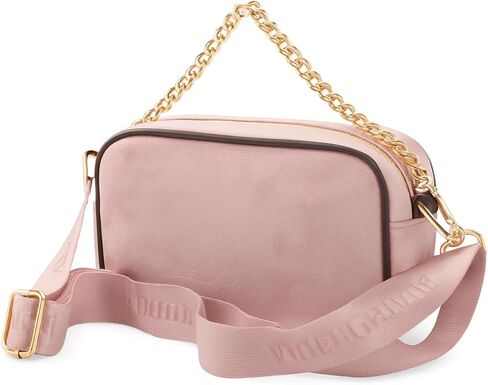 حقيبة كاميرا Juicy Couture Heritage رفيعة مع حزام سلسلة ذهبي ومحفظة CC متطابقة على شكل ظرف in Saudi Arabia