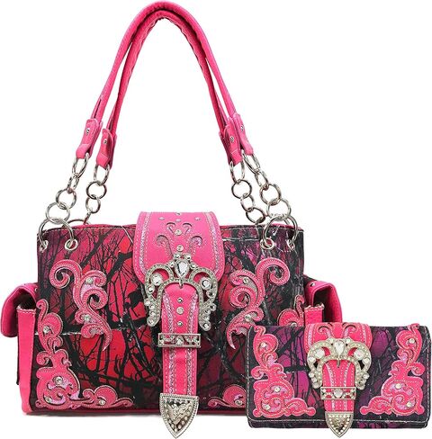 جاستن ويست فروع شجرة التمويه بلينغ حجر الراين الصليب أجنحة مشبك سلسلة Crossbody رسول ومحفظة in Kuwait