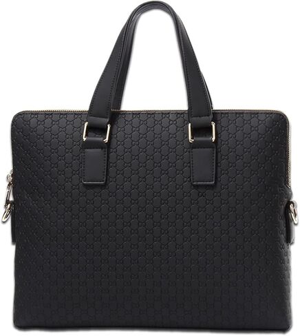 Men's Briefcase Fashion Shoulder Bag Crossbody 14 Inch Laptop Male Business Handbag Travel Bag(Black) in Kuwait