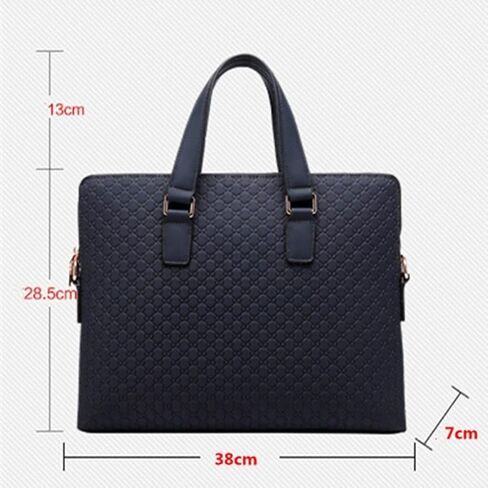 Men's Briefcase Fashion Shoulder Bag Crossbody 14 Inch Laptop Male Business Handbag Travel Bag(Black) in Kuwait
