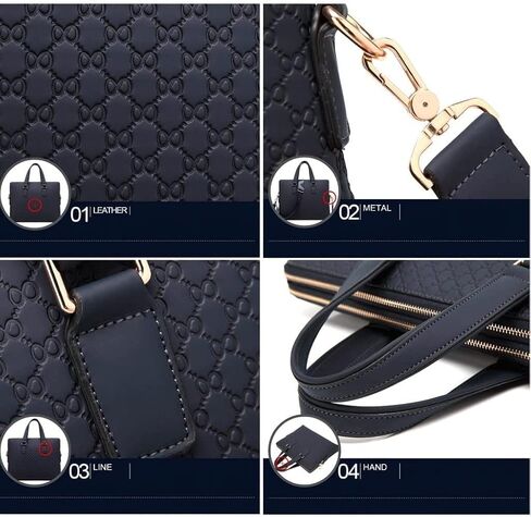 Men's Briefcase Fashion Shoulder Bag Crossbody 14 Inch Laptop Male Business Handbag Travel Bag(Black) in Kuwait