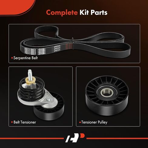 A-Premium Engine Serpentine Belt Drive Kit with Tensioner & Idler Pulley Compatible with Ford E-150 Econoline, E-150 Econoline Club Wagon, 1993 1994 1995, 5.0L in Saudi Arabia