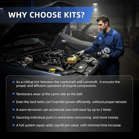 Complete Serpentine Belt Drive Kit, for Chevrolet Avalanche/Express 1500 02-08, for GMC Savana/Sierra 02-08, for Hummer H2 03-07, for Cadillac Escalade 03-06#OE 38158 12555609 in Kuwait