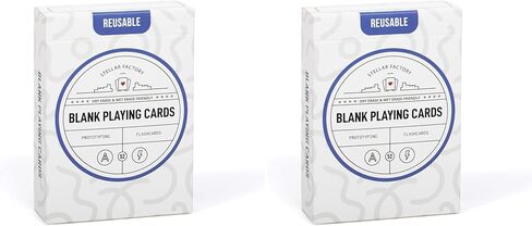 Stellar Factory Premium Reusable Blank Playing Cards - Dry Erase & Wet Erase - Game Design, Prototyping, and Flashcards (1 Count) in Saudi Arabia