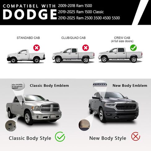 Perfit Liner Crew Cab Running Boards for 2009-2018 Dodge Ram 1500, 2019-2025 Ram 1500 Classic (NOT for New Body Style) 2010-2025 2500 3500 Black Aluminum Alloy in Saudi Arabia