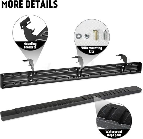 Perfit Liner Crew Cab Running Boards for 2009-2018 Dodge Ram 1500, 2019-2025 Ram 1500 Classic (NOT for New Body Style) 2010-2025 2500 3500 Black Aluminum Alloy in Saudi Arabia