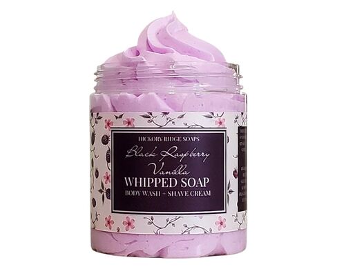 Black Raspberry Vanilla Fluffy Whipped Soap, Regular Soap, Body Wash, and Shave Cream All In One (Small) in Kuwait