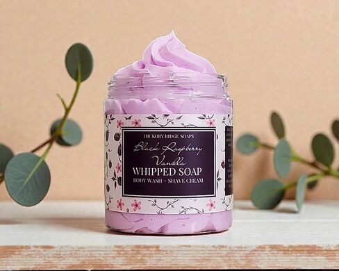 Black Raspberry Vanilla Fluffy Whipped Soap, Regular Soap, Body Wash, and Shave Cream All In One (Small) in Kuwait