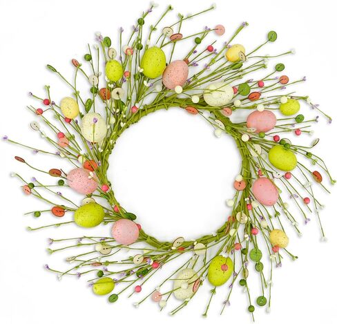 أكاليل عيد الفصح الاصطناعية للباب الأمامي إكليل بيضة عيد الفصح مع البيض الملون، التوت، زر خشبي للباب الأمامي الداخلي والخارجي للمزرعة ونافذة الحائط المنزلية وديكور الزفاف in Kuwait