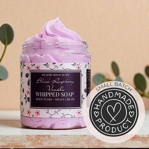 Black Raspberry Vanilla Fluffy Whipped Soap, Regular Soap, Body Wash, and Shave Cream All In One (Small) in Kuwait