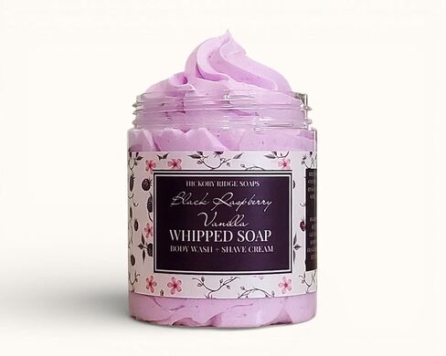 Black Raspberry Vanilla Fluffy Whipped Soap, Regular Soap, Body Wash, and Shave Cream All In One (Small) in Kuwait
