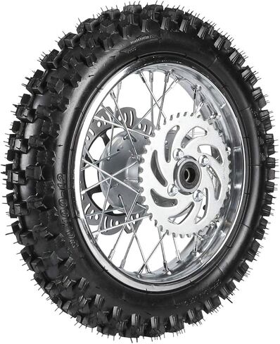 TDPRO Rear 3.00-12 1.85x12 Wheel With 12mm Bearing Axle 80/100-12 Tire Rim & Brake Disc Rotor and Sprocket For Dirt Pit Bike in Kuwait