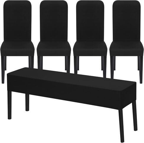 Moukeren 5 PCS تمتد كرسي الطعام Cover Cover Bench Cover Cover Assovable Dipcovers Parsons Parsons Slipcover Seat Protecor in Saudi Arabia