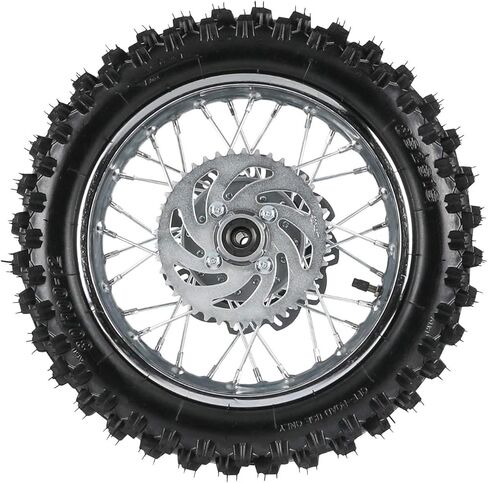 TDPRO Rear 3.00-12 1.85x12 Wheel With 12mm Bearing Axle 80/100-12 Tire Rim & Brake Disc Rotor and Sprocket For Dirt Pit Bike in Kuwait