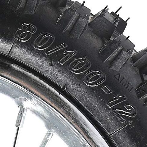 TDPRO Rear 3.00-12 1.85x12 Wheel With 12mm Bearing Axle 80/100-12 Tire Rim & Brake Disc Rotor and Sprocket For Dirt Pit Bike in Kuwait