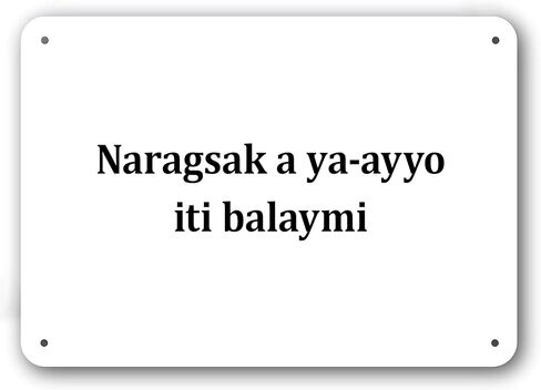 Door Sign - Welcome to Our Home in Ilokano Language - Decorative White Aluminum in Kuwait