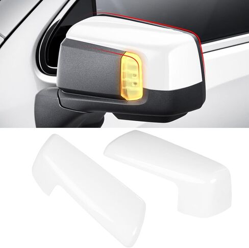 متوافق مع غطاء المرآة الجانبية Chevy Silverado 1500 GMC Sierra 1500 2019 2020 2021 2022 2023 2024 2025، استبدال غطاء مرآة الرؤية الجانبية اليسرى واليمنى البيضاء لملحقات Silverado 1500 in Kuwait