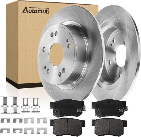 AUTOCLUB Rear Brake Kit, for Honda Accord 2003 2004 2005 2006 2007 Brake Pads and Rotors, for Acura TSX 2004 2005 2006 2007 2008 Brakes, Ceramic Replacement 10.24" Rear in Saudi Arabia