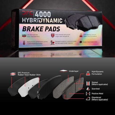 Dynamic Friction Company Brake Kit For 2012-2019 Fiat 500| Front and Rear 4000 HybriDynamic Brake Pads and Rotors Kit|Hardware included in Kuwait