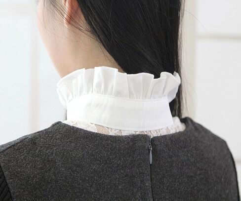YEKEYI 2Pcs Lady Shirt False Collar Lace Half Shirt Detachable False Faux Collar Cuff Cotton Choker Tie in Saudi Arabia
