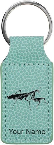 LaserGram Rectangle Keychain, Praying Mantis, Personalized Engraving Included (Green) in Kuwait