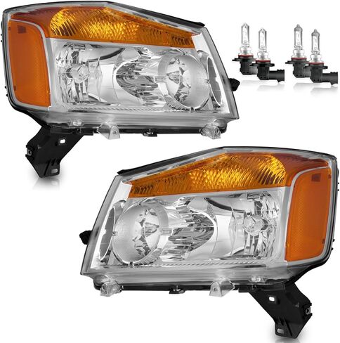 Headlights for 2004-2015 Nissan Titan, 2005-2007 Armada OEM Headlamp Replacement, High/Low Beam W/Bulbs, Driver & Passenger Side in Saudi Arabia