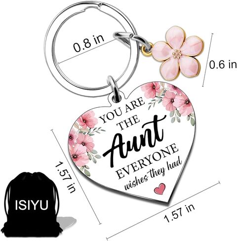 Niece from Auntie Gift For Aunt For Women from Niece Nephew Unique Aunts Valentines Mothers Day Cute Key Chain Accessories Key Ring Presents for Her Womens Stocking Stuffers Christmas Gifts in Saudi Arabia
