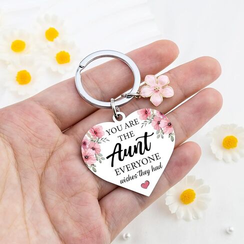 Niece from Auntie Gift For Aunt For Women from Niece Nephew Unique Aunts Valentines Mothers Day Cute Key Chain Accessories Key Ring Presents for Her Womens Stocking Stuffers Christmas Gifts in Saudi Arabia
