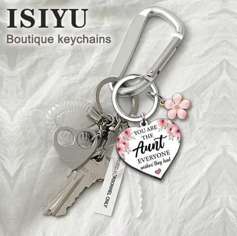 Niece from Auntie Gift For Aunt For Women from Niece Nephew Unique Aunts Valentines Mothers Day Cute Key Chain Accessories Key Ring Presents for Her Womens Stocking Stuffers Christmas Gifts in Saudi Arabia
